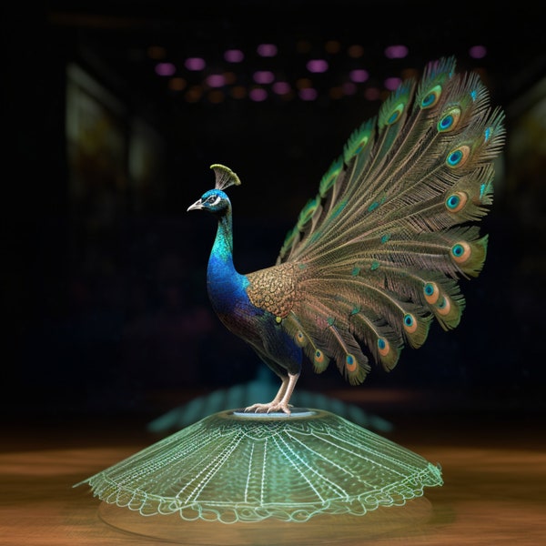 Peacock Hologram: An Enchanting Display of Technological Artistry