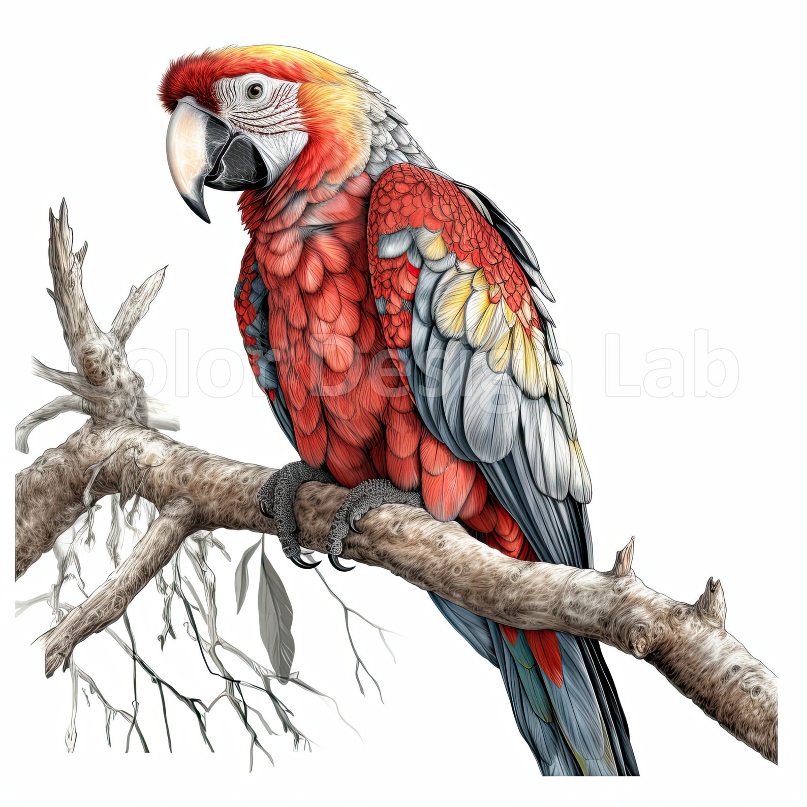 Scarlet Macaw Art Printable Clipart Bundle Set of 8 PNG - Etsy