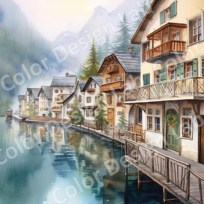 Hallstatt Austria Printable Clipart Set 8 High-resolution - Etsy