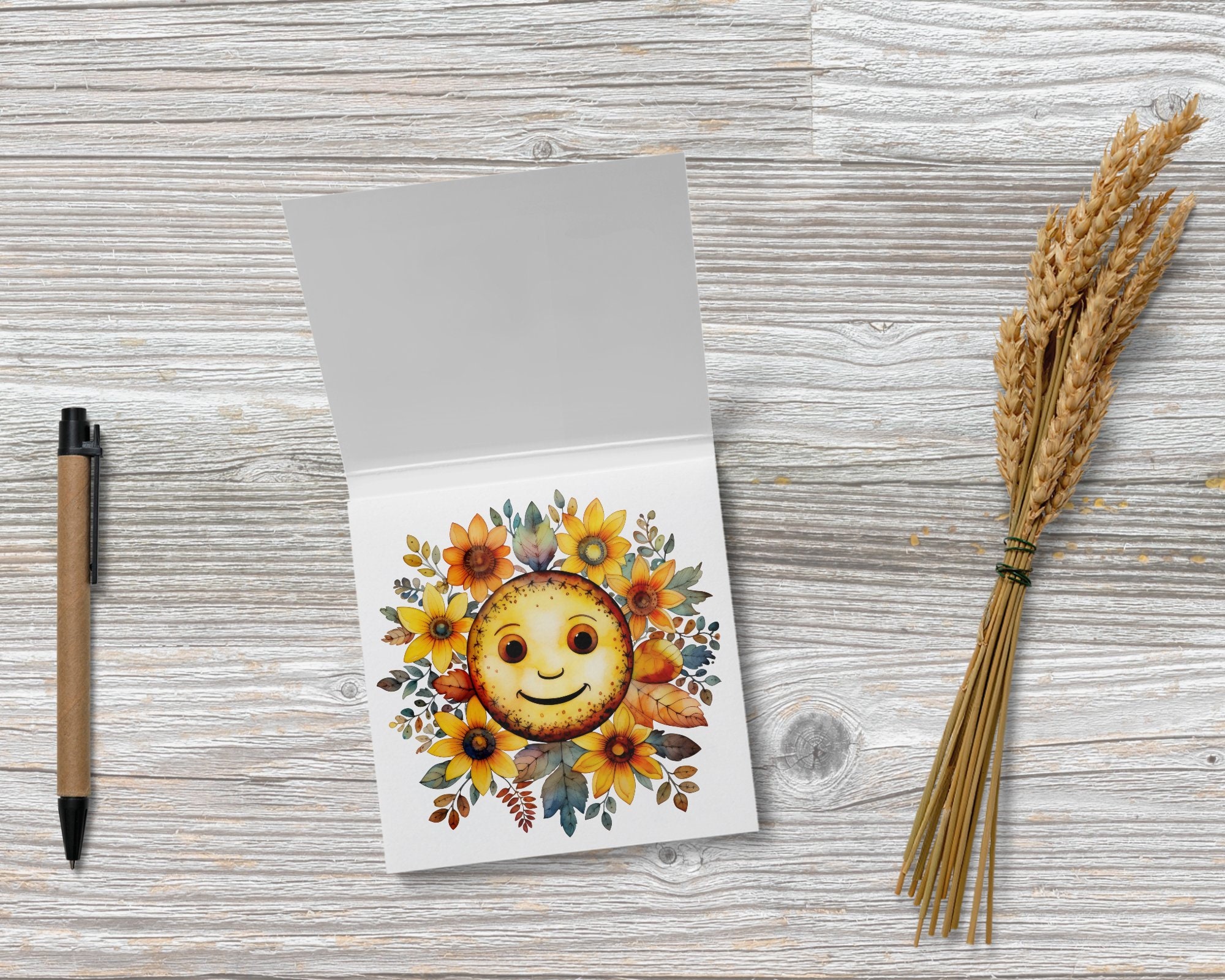 Boho Smiley Face Clipart Bundle of 36 Quality Transparent Watercolor ...