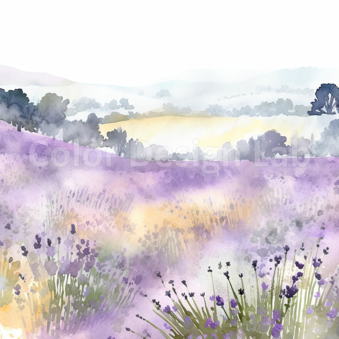 Dreamy Lavender Fields Printable Clipart - 8 Lavender PNG With High ...