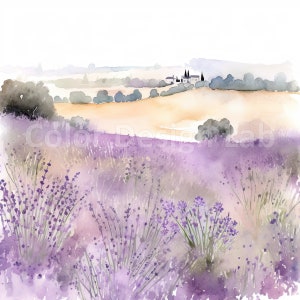 Dreamy Lavender Fields Printable Clipart - 8 Lavender PNG With High ...
