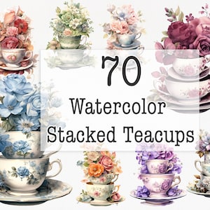 Tasse à thé vintage aquarelle, design antique peint à la main, oeuvre d'art élégante sur la tasse, graphismes classiques en porcelaine, illustration de thé intemporelle