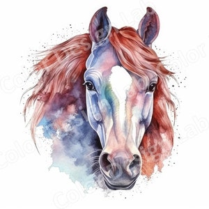 Horse in Heart Printable Clipart, 8 High Quality PNG Images, Digital Download, Commercial Use, Perfect for Card Making & Mixed Media