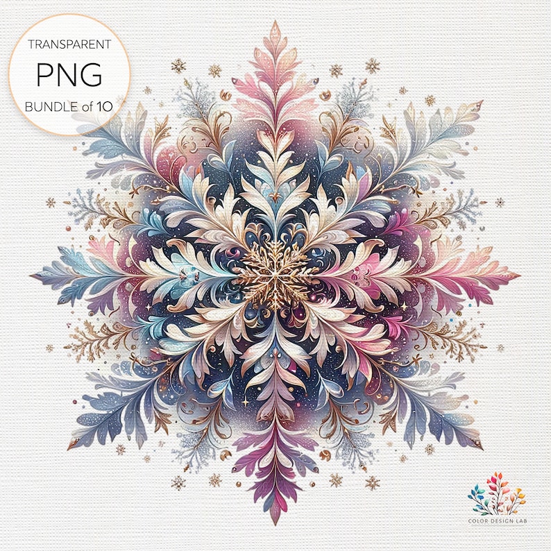 Elegant Snowflake Clipart Collection: Beautiful Transparent PNG Designs ...
