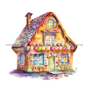 Lebkuchenhaus Clipart - 8 PNGs digitaler Download - perfekt für Kartengestaltung, Einladungen, Wandkunst & Kunsthandwerk!