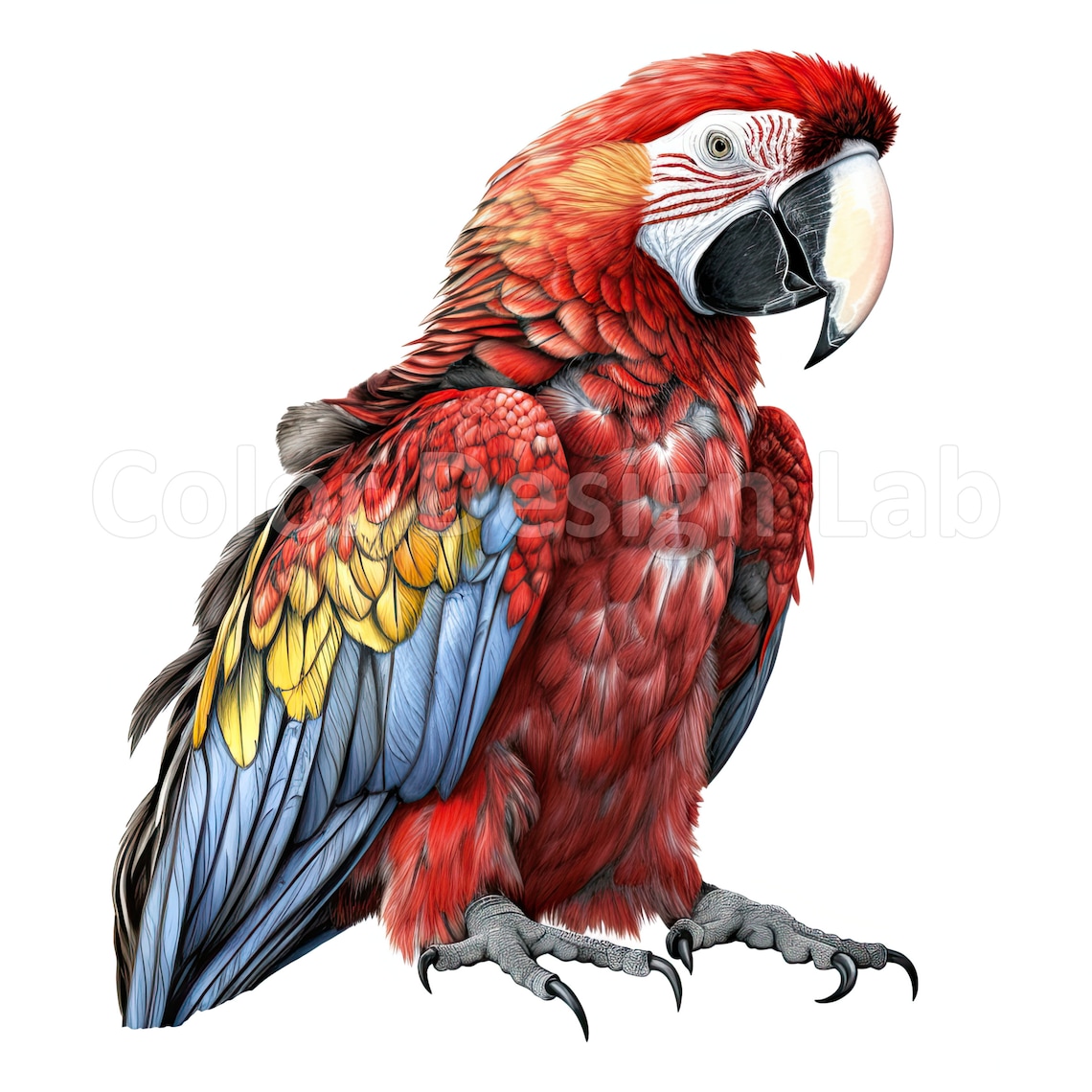 Scarlet Macaw Art Printable Clipart Bundle Set of 8 PNG - Etsy