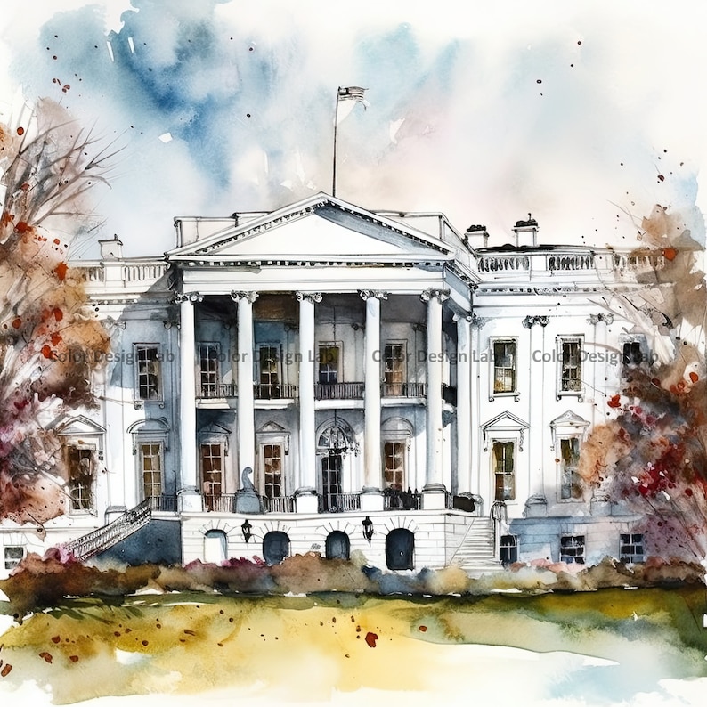 White House Clipart Set of 8 White House PNG, Instant Download, High ...