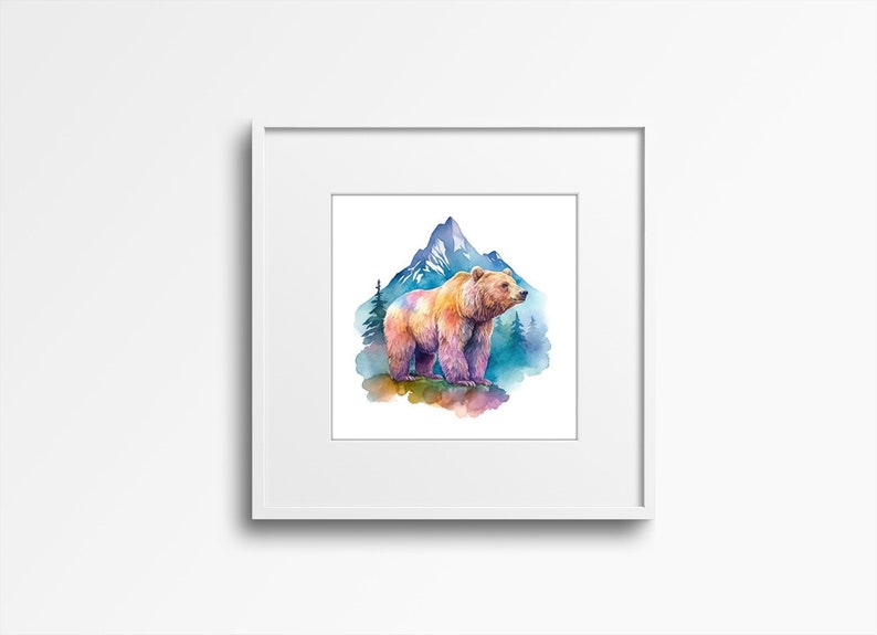 Mountain Bear Printable Clipart Set 8 High-resolution PNG - Etsy