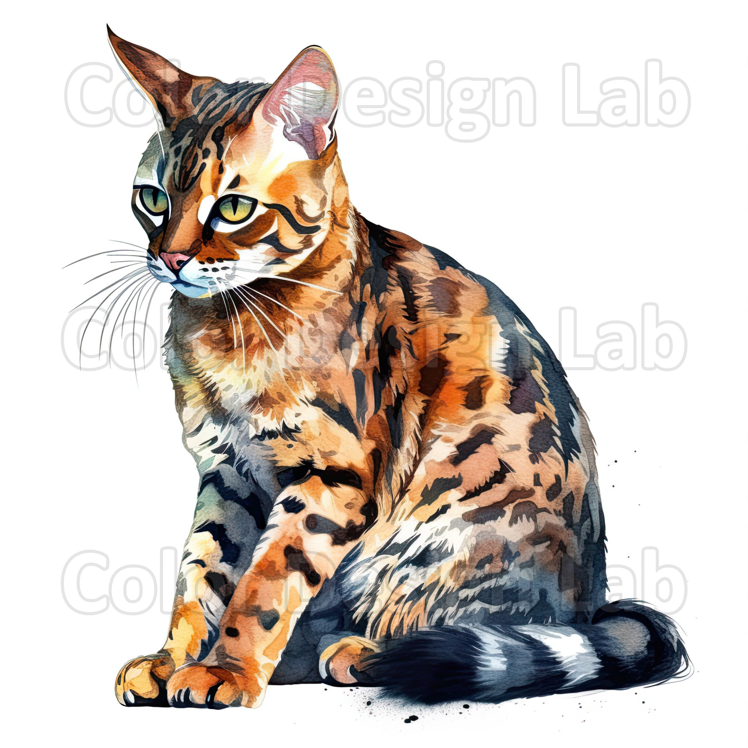 Bengal Cat Clipart Printable Art Set of 8 PNG Bengal Cat - Etsy Australia