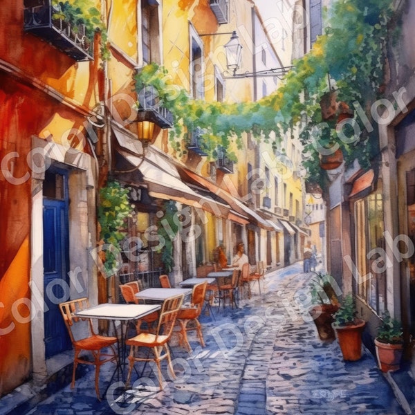 Trastevere, Rome, Italy Printable Wall Art, Set of 8 High-Resolution Art Images, Digital Download, Landscape Scene PNGs, Commercial Use