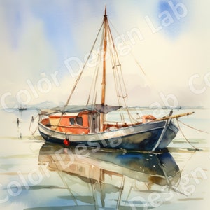 Sloop Digital Download, Set of 4 High-resolution Boat Clipart PNG ...