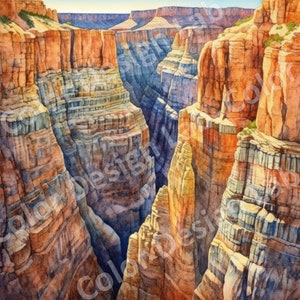 Arizona&#39;s Grand Canyon Printable Wall Art Download, Set of 8 High-Resolution PNG Art Images, Digital Download, Grand Canyon Scene PNGs