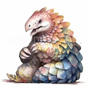 Happy Pangolin Clipart Bundle - Ensemble de 8 animaux mignons PNG, Licence commerciale, Téléchargement numérique instantané, Décoration murale