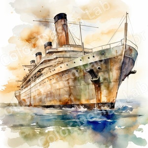 Ozeandampfer Reise digitaler Download, 8 Vintage druckbare Bilder, kommerzielle Nutzung, Kreuzfahrtschiff Kunst Wand Kunst Instant Download