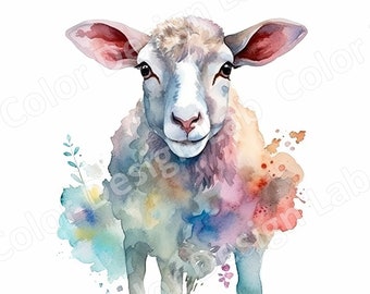 Lamb Clipart Set, 8 Cutest High-Resolution Lambs PNGs, Digital Download, Commercial Use Allowed, Perfect for Card Making