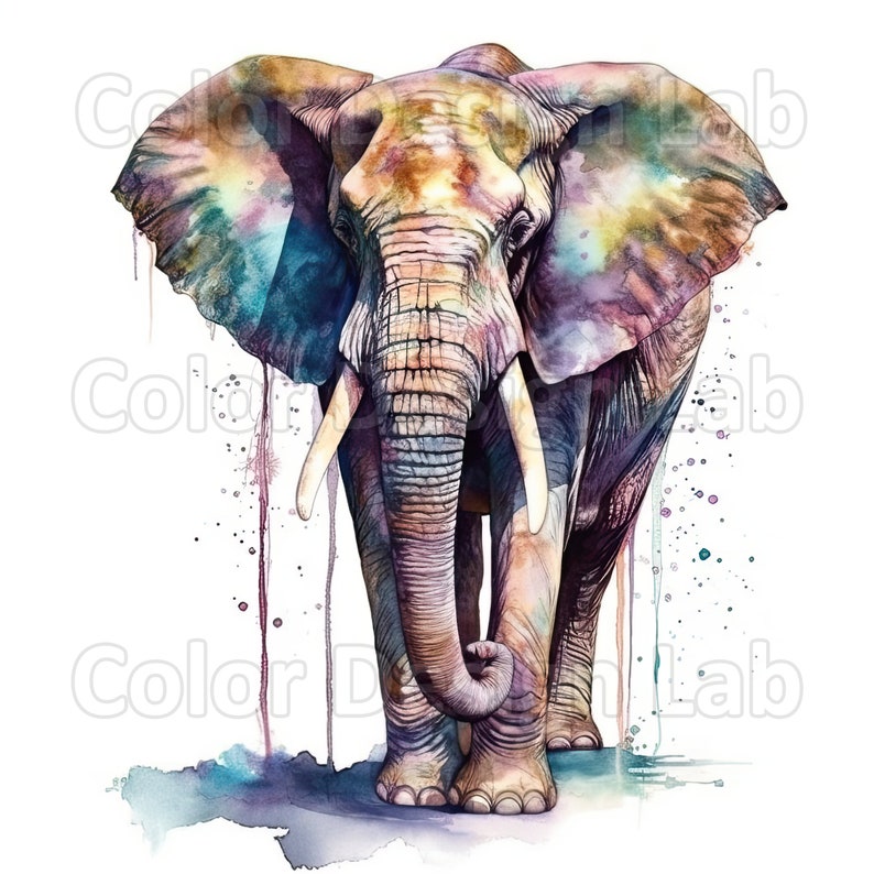 Elephant Printable Clipart Set of 8 PNG With Commercial - Etsy