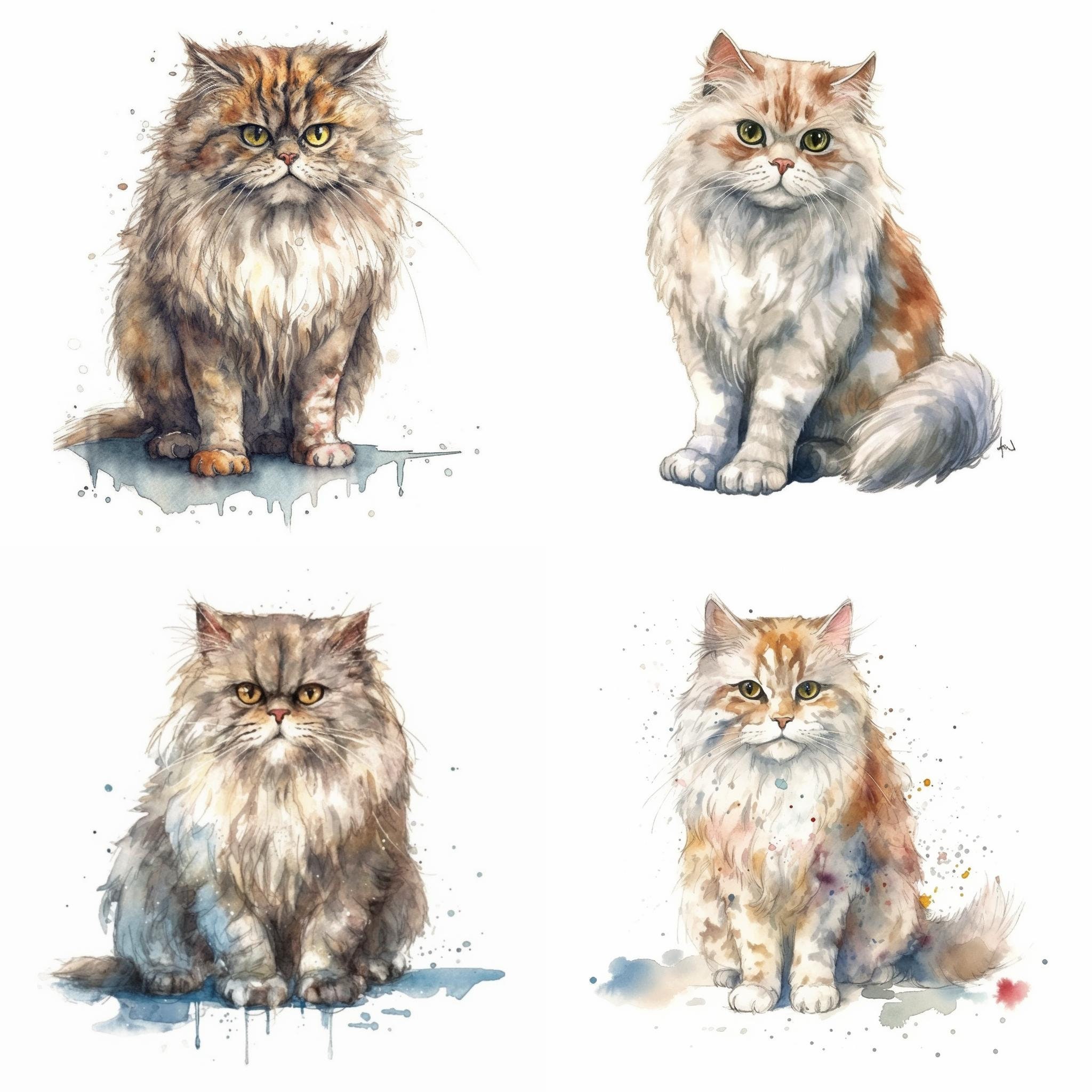 Persian Cat Clipart Bundle - 8 High-resolution Printable Art Pngs ...