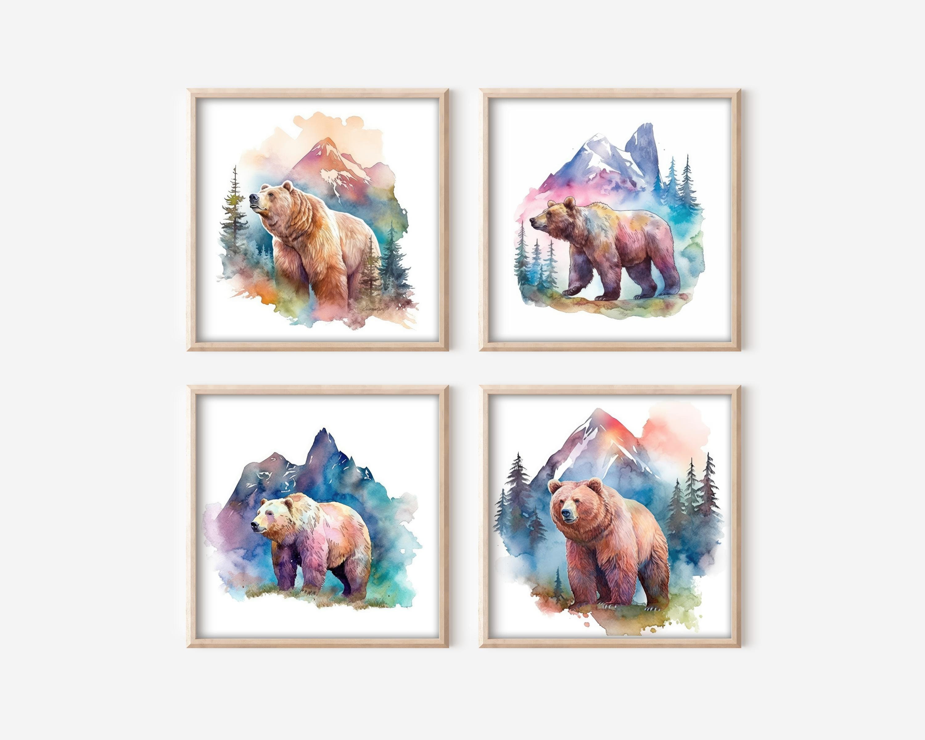 Mountain Bear Printable Clipart Set 8 High-resolution PNG - Etsy