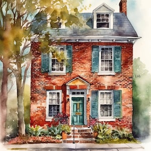 Brick House Clipart Set di 8 PNG, Download digitale istantaneo, Alta risoluzione, Perfetto per realizzare cartoline, Inviti, Artigianato e Progetti