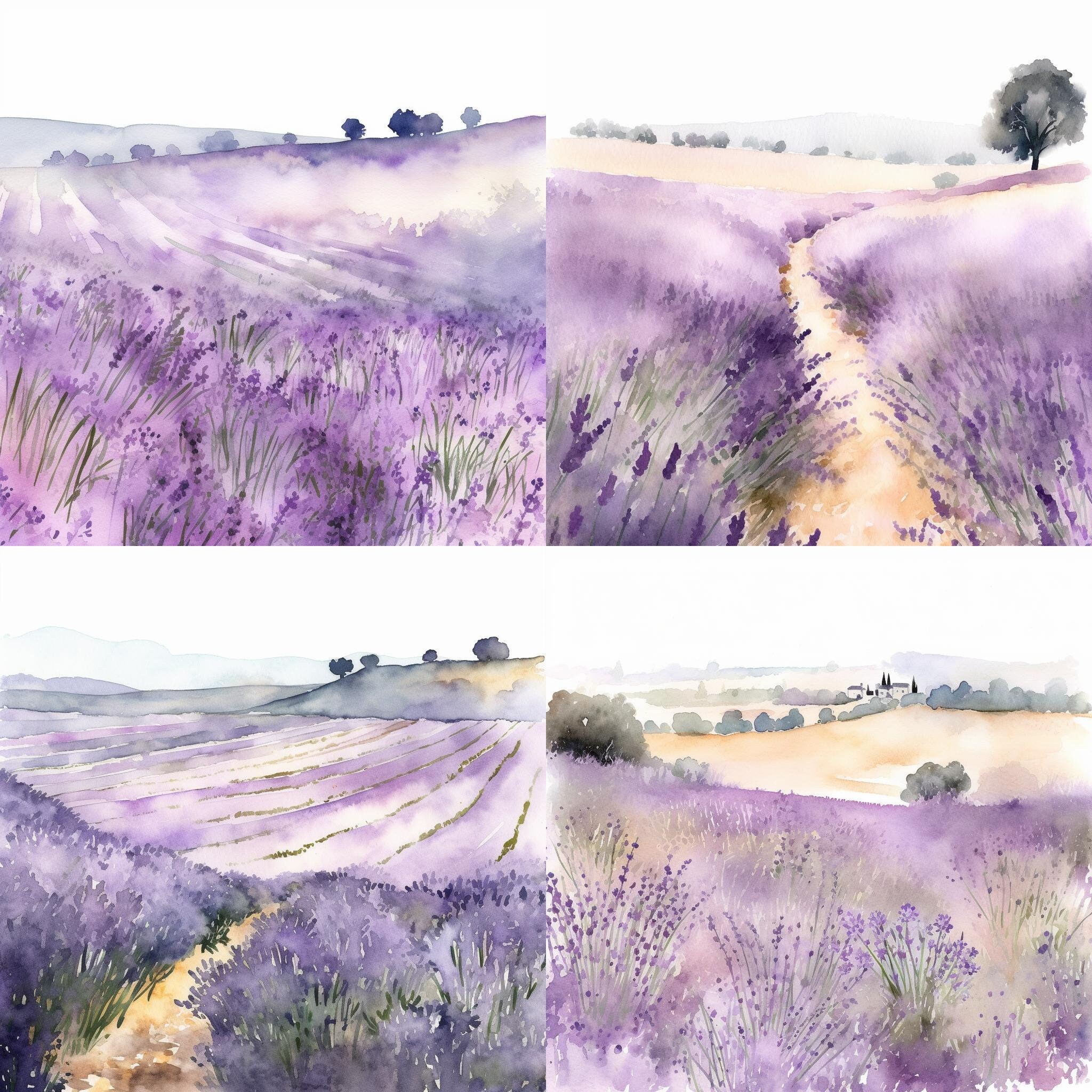 Dreamy Lavender Fields Printable Clipart 8 Lavender PNG With - Etsy