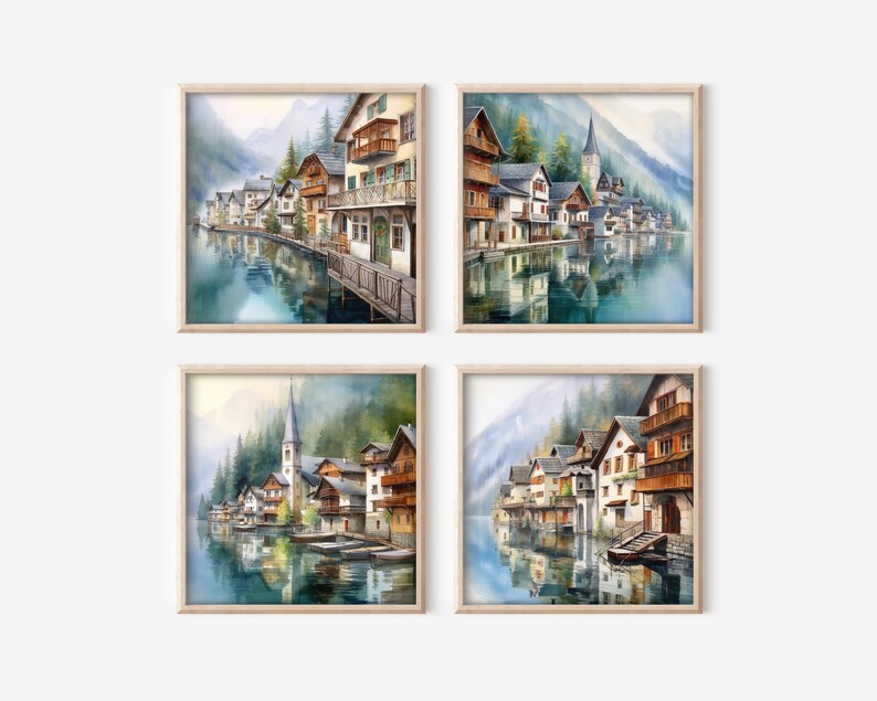 Hallstatt Austria Printable Clipart Set 8 High-resolution - Etsy