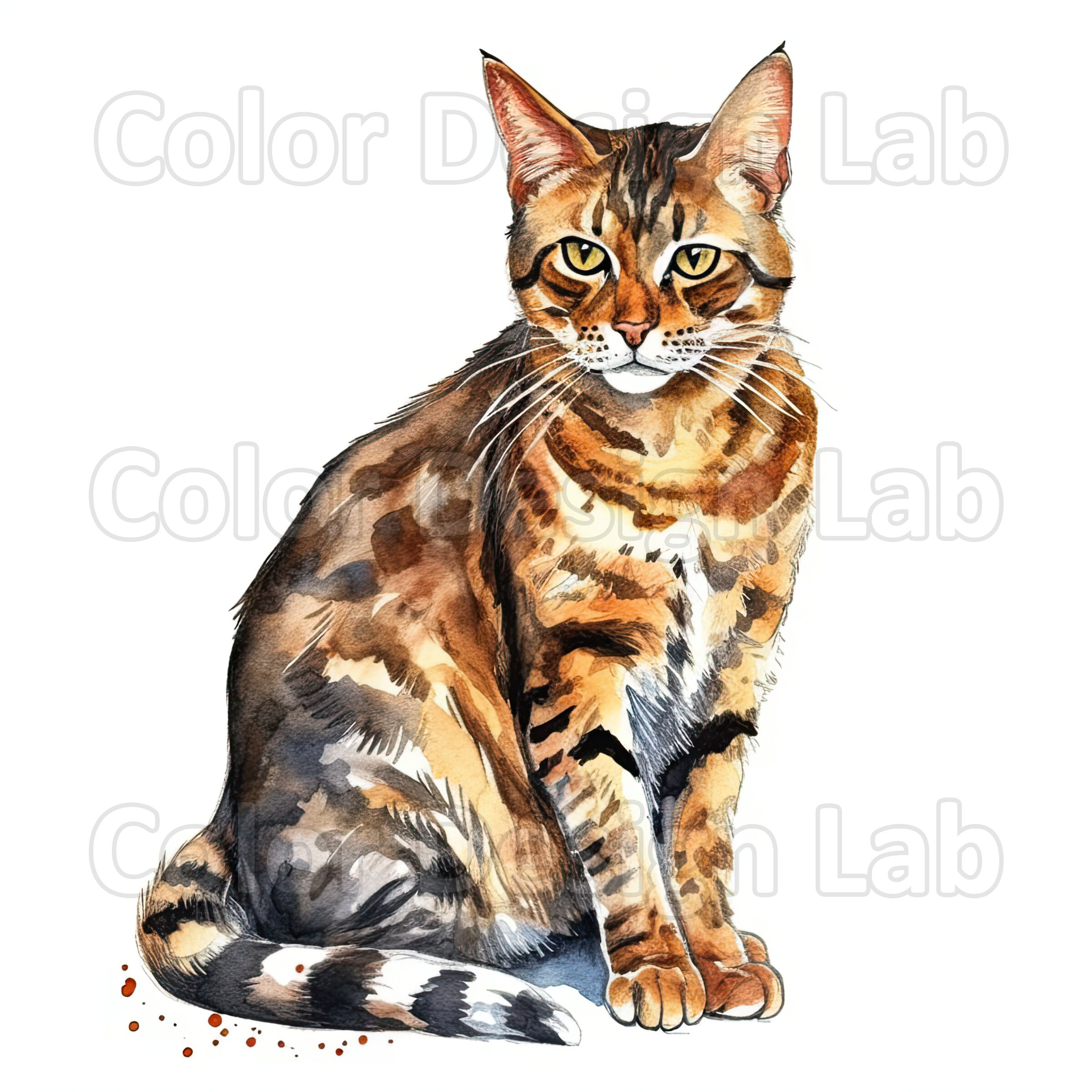 Bengal Cat Clipart Printable Art Set of 8 PNG Bengal Cat - Etsy