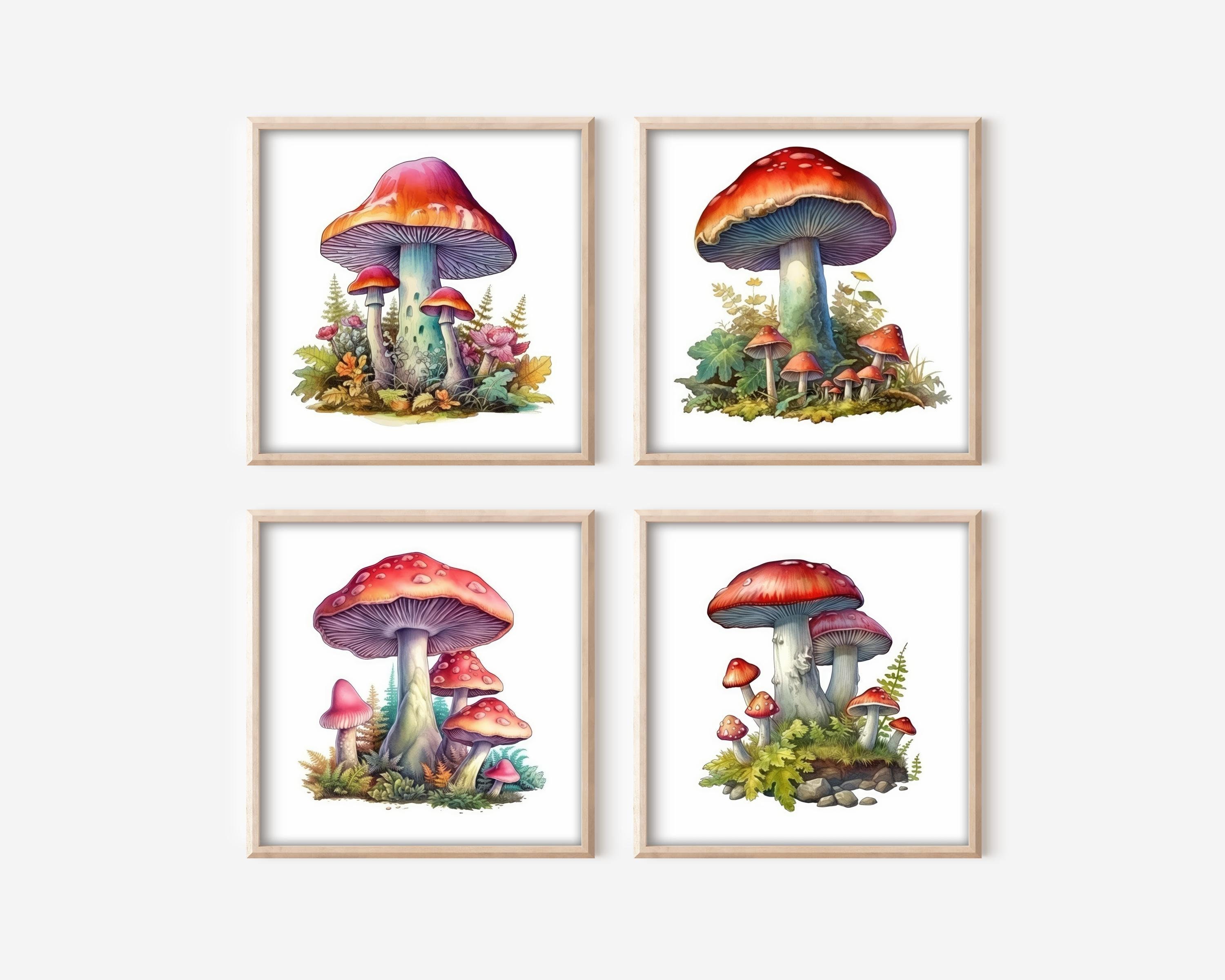 Forest Mushroom Clipart Set of 8 High-resolution PNG Art - Etsy