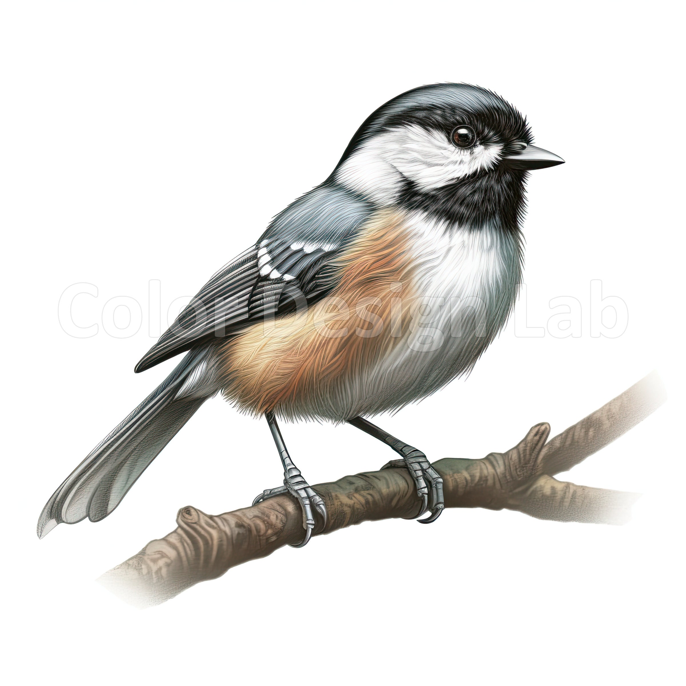 Black-capped Chickadee Digital Download Clipart - Set of 8 High Quality Artwork, Commercial License, Wall Art Printable PNG