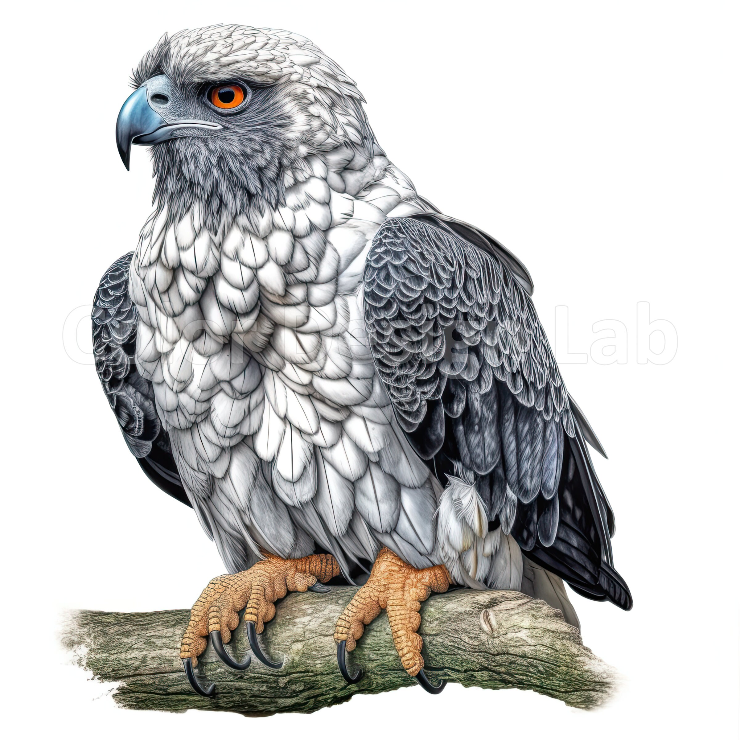 Harpy Eagle Clipart, 8-Piece Art PNG Set, Digital Download, Commercial License, High Quality Printable Artwork