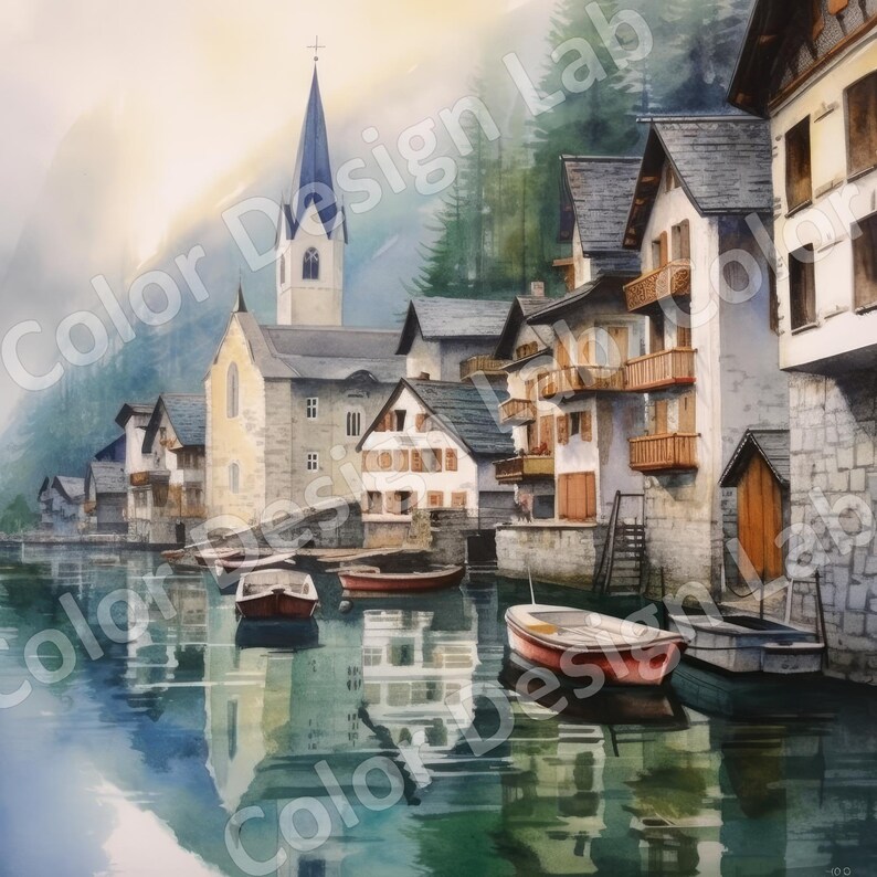 Hallstatt Austria Printable Clipart Set 8 High-resolution - Etsy