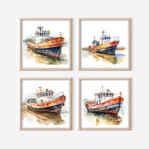 Rettungsboot Herunterladbare Clipart, Rettungsboot Set mit 4 hochauflösenden PNG-Bildern, sofortiger digitaler Download, kommerzielle Lizenz Boot Kunst