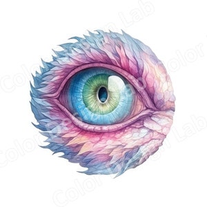 Dragon Eye Printable Clipart, Set of 8 High-Resolution PNGs, Digital Download, Commercial Use, Fantasy Wall Art, Dragon Artwork