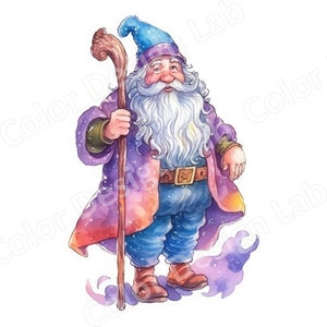 Cartoon Wizard Clipart, 8 High-Resolution PNG Images, Digital Download, Commercial Use Allowed, Perfect for Wall Art and Card Making