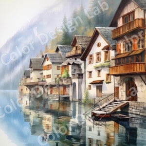Hallstatt, Austria Printable Clipart Set, 8 High-resolution Pngs ...