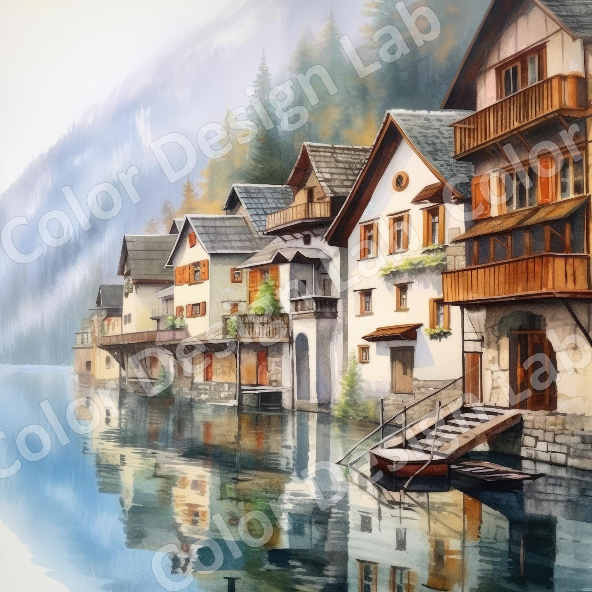Hallstatt Austria Printable Clipart Set 8 High-resolution - Etsy