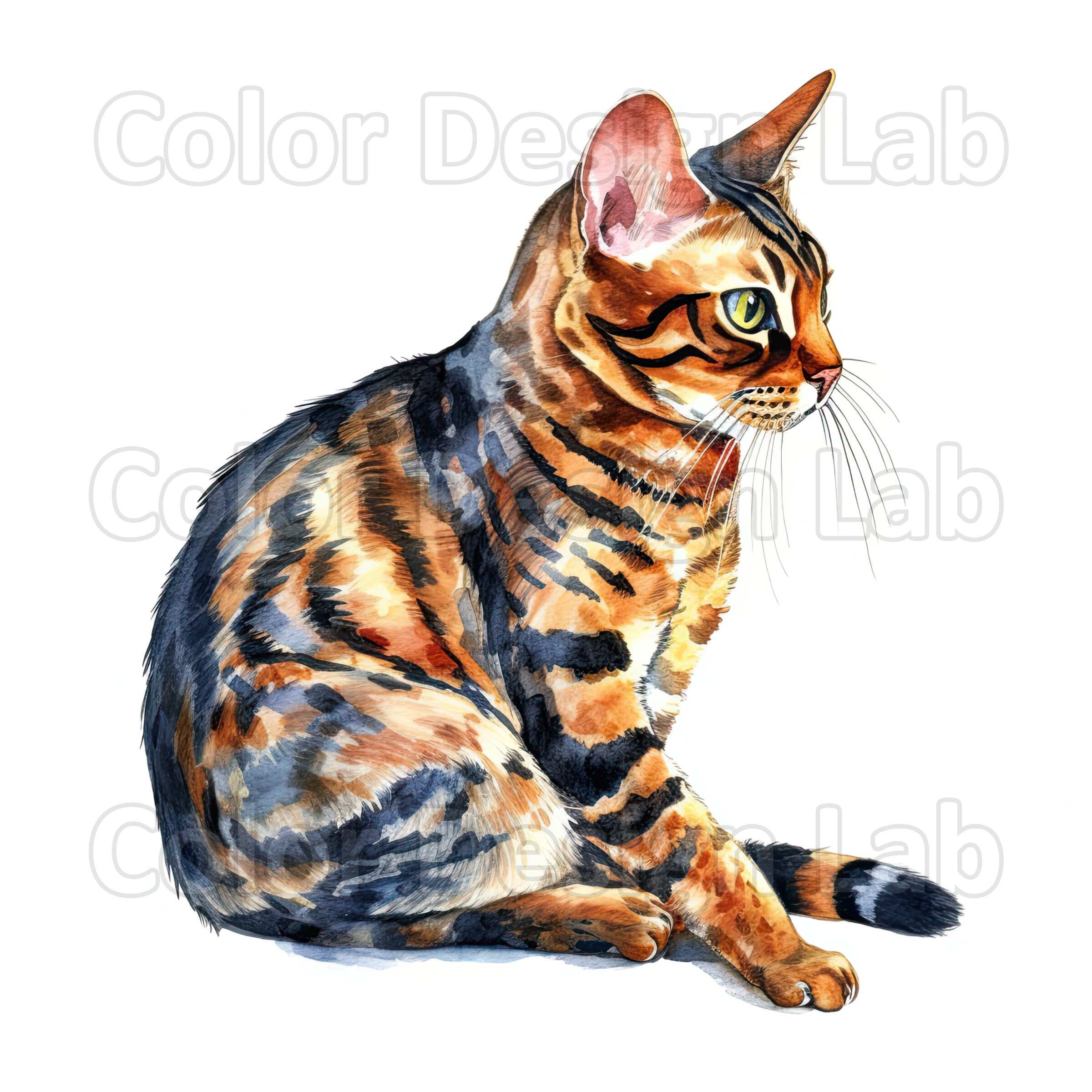 Bengal Cat Clipart Printable Art Set of 8 PNG Bengal Cat - Etsy Australia