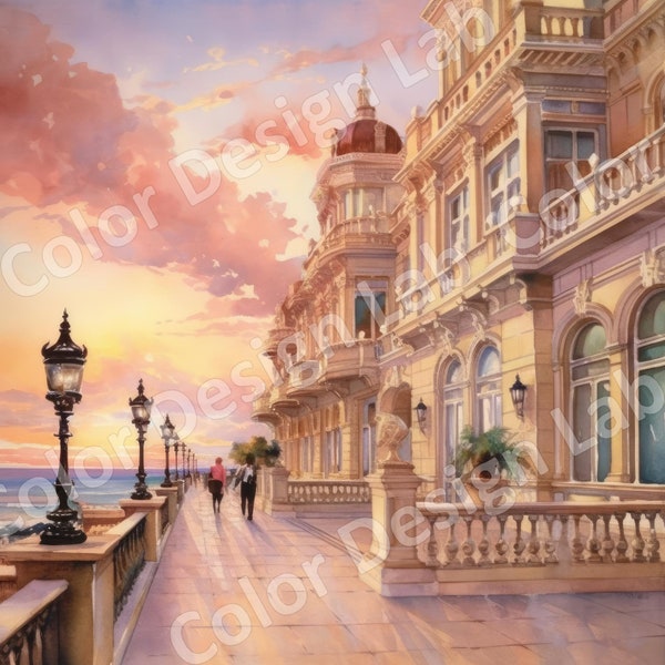 Odessa's Seaside Elegance Printable Wall Art Set - 8 High-Resolution PNG Images, Digital Download, Commercial License, Perfect for Coastal