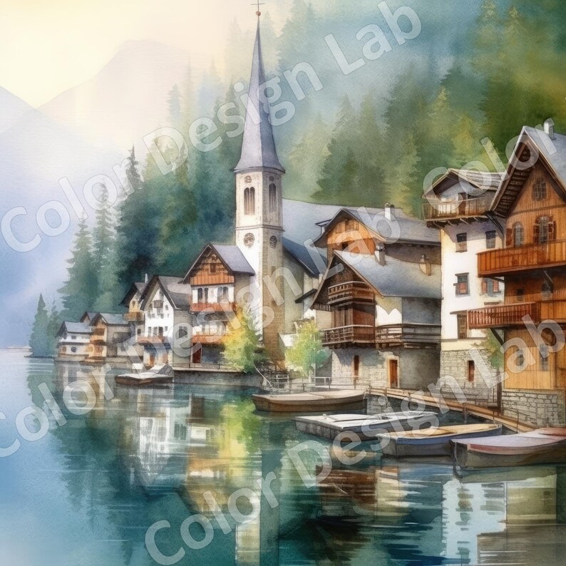 Hallstatt Austria Printable Clipart Set 8 High-resolution - Etsy