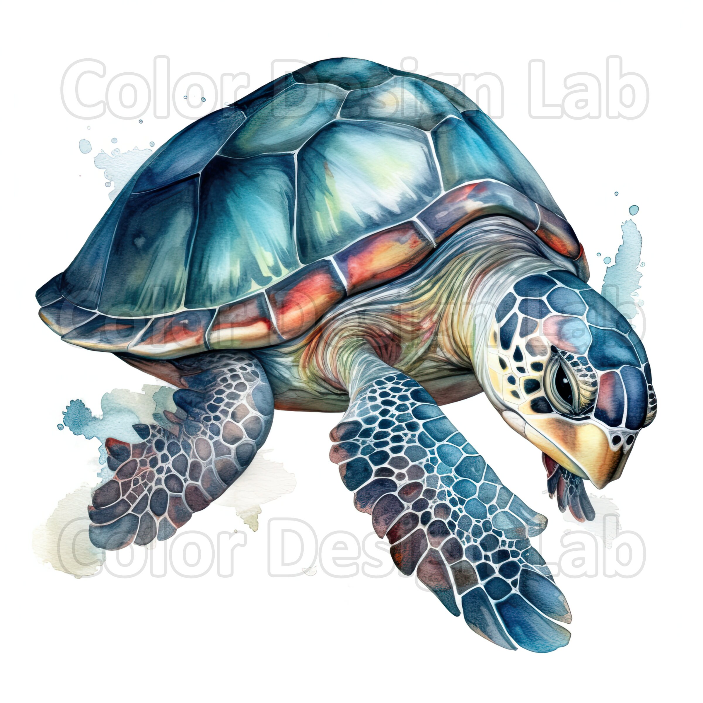 Sea Turtle Printable Clipart 8 Pngs Digital Download - Etsy