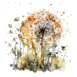 Fragile Löwenzahn Clipart, Löwenzahn PNG-Set von 8, druckbare Löwenzahn Kunst, hochwertiger digitaler Download, kommerzielle Nutzung
