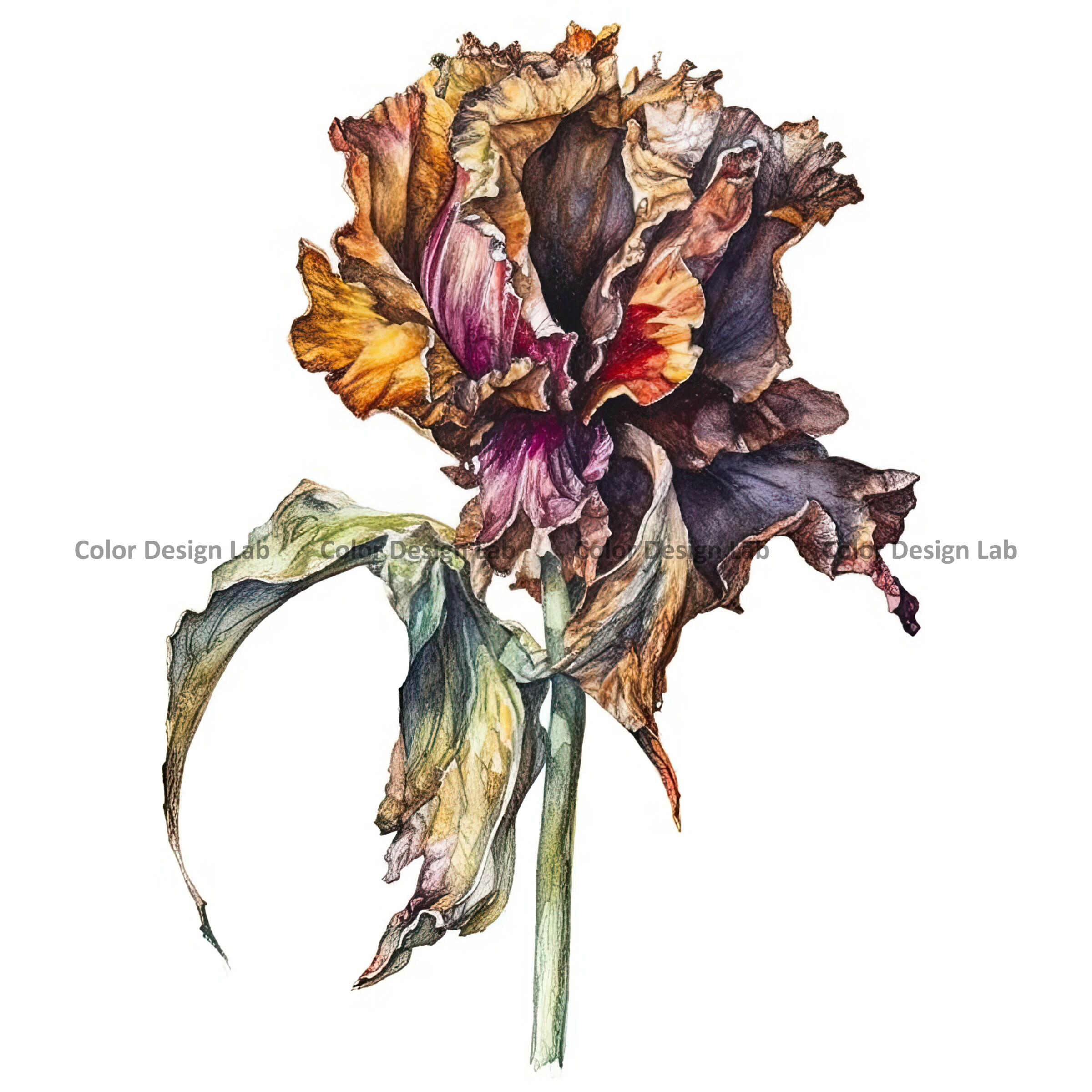 Wilted Flower Clipart Set of 12