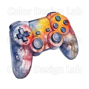 Game Controller Printable Clipart Bundle - 8 PNG Art, Téléchargement instantané, Utilisation commerciale autorisée, Haute résolution pour les projets/conceptions de jeux