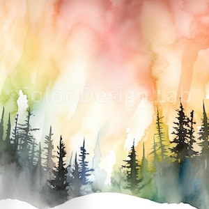 Radiant Northern Lights Digital Clipart Set di 8 PNG - Arte stampabile di alta qualità, Download digitale, Uso commerciale per Wall Art