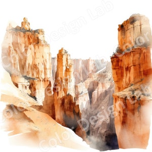 Majestätischer Canyon Vista druckbarer digitaler Download, Set von 8 hochauflösenden Bildern, Grand Canyon Kunst, kommerzielle Nutzung Clipart