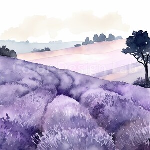Dreamy Lavender Fields Printable Clipart - 8 Lavender PNG With High ...