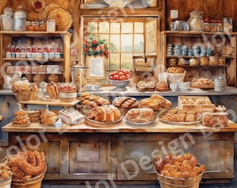 Bountiful Bakery Clipart Set, 8 High-Resolution PNG Images, Digital Download, Commercial Use, Perfect for Card Making and Scrapbooking