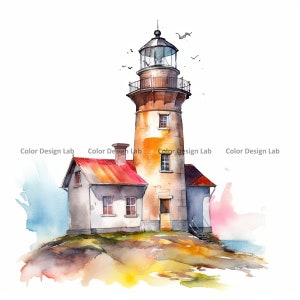 Light House Clipart-Set mit 8 PNG, sofortiger digitaler Download, hohe Auflösung, perfekt für die Kartenherstellung, Einladungen, Wandkunst und Kunsthandwerk