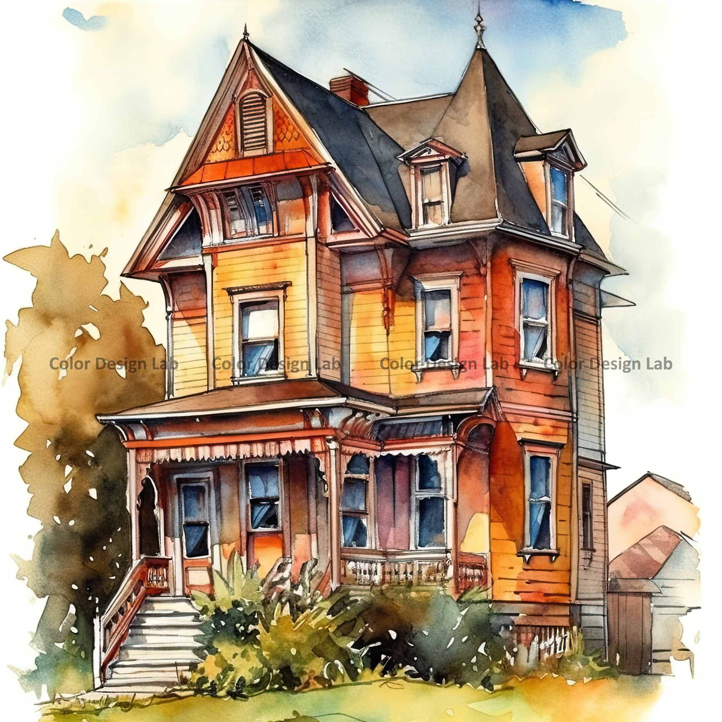 Victorian House Clipart Victorian House Set of 8 PNG - Etsy Australia