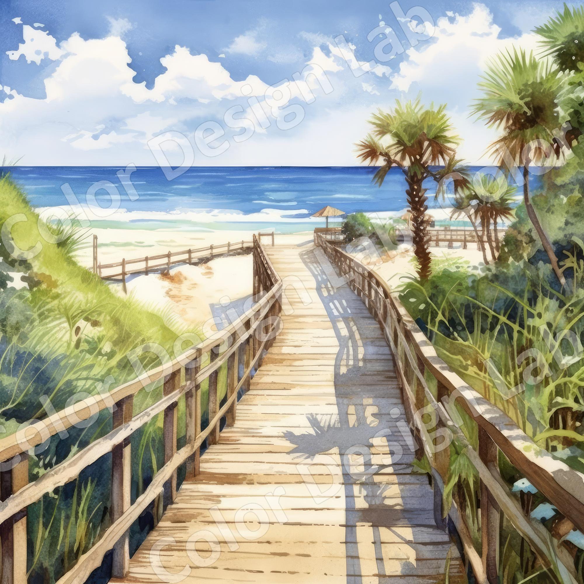 Tropical Beach Boardwalk Clipart Set 8 Highresolution PNG Etsy